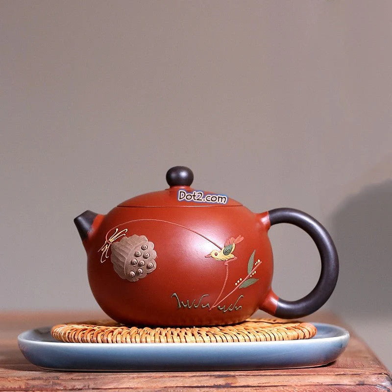 Yixing Red Clay Xi Shi Lotus Teapot